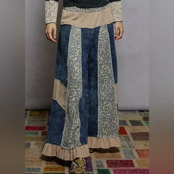 NEW Bestseller: Denim Patchwork Shirt/Jacket with Animal Print - Picture 3 of 3